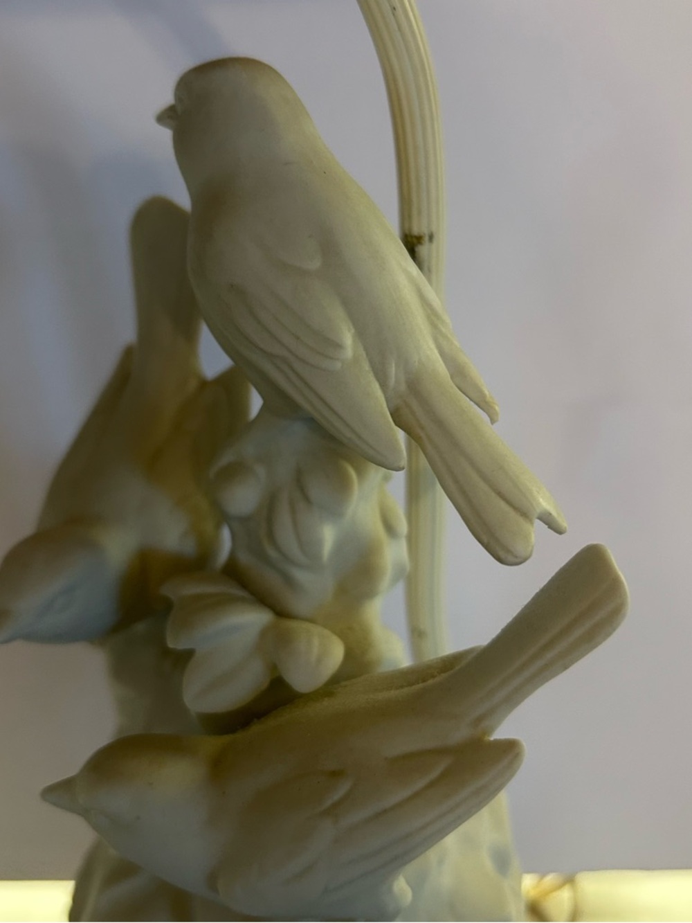 Cream Ceramic Bird Table Lamp with Drum Shade - Picture 5 of 5